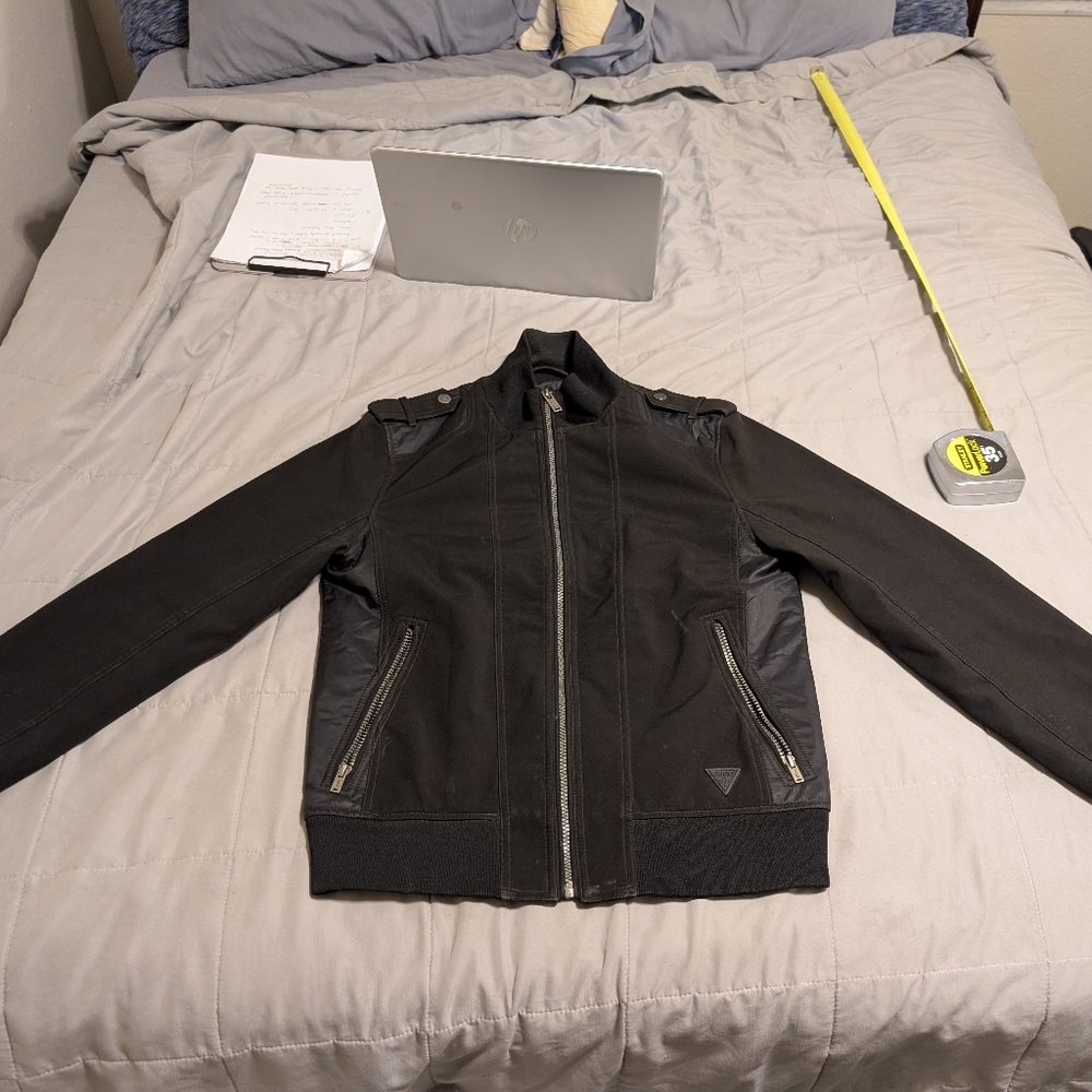 Vintage Guess Jacket Womens Black Full Zip Utility Goth Grunge Y2K Size S/P
